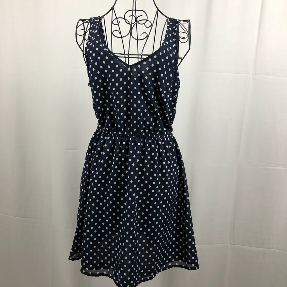 H&M Polka-dot navy/white dress 6 NWT